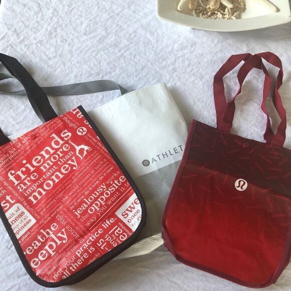 Bundle of three, small reusable bags, Lululemon Athleta￼ - Picture 1 of 3